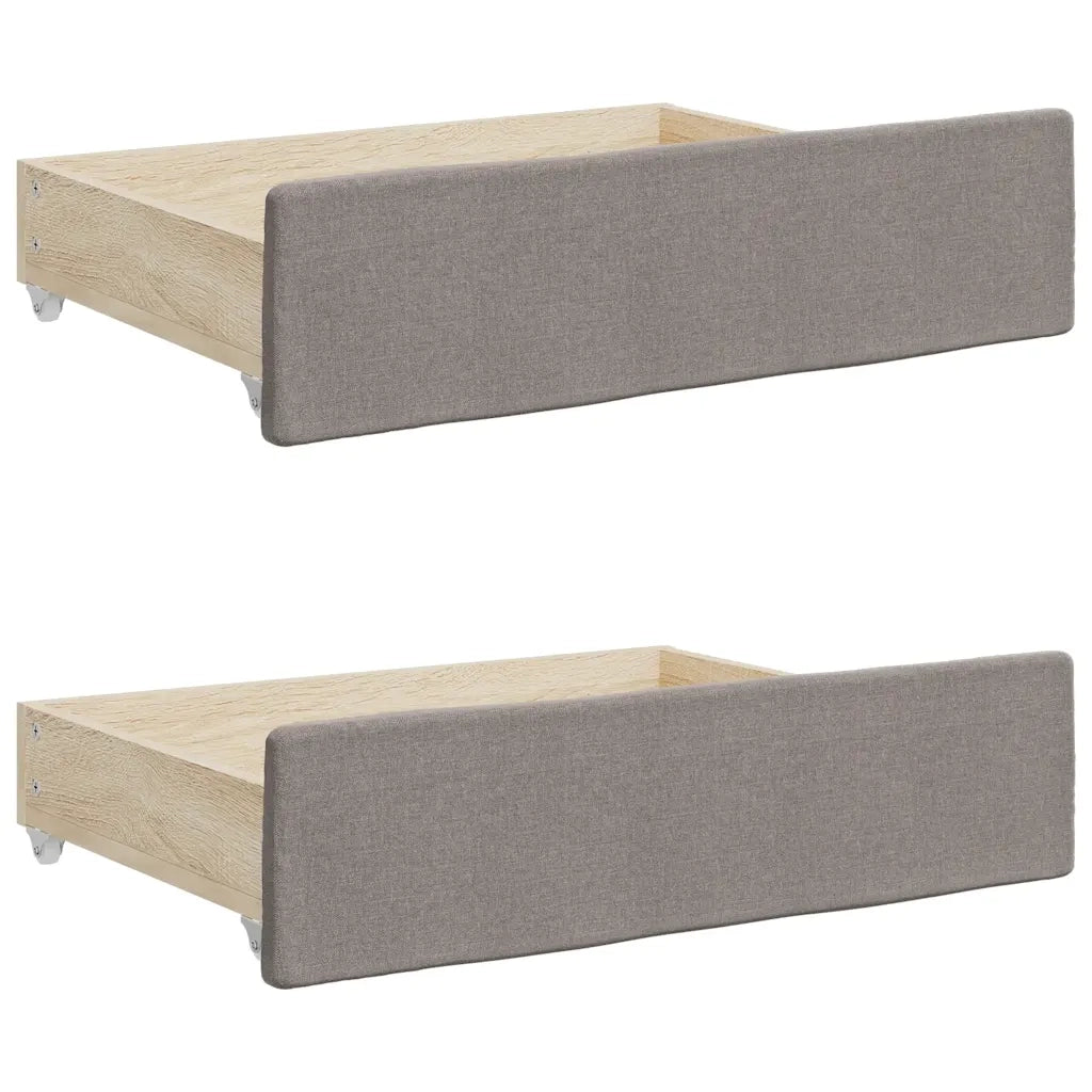 Cassetti da Letto 2 pz Tortora in Legno Multistrato e Tessuto CFW4311676