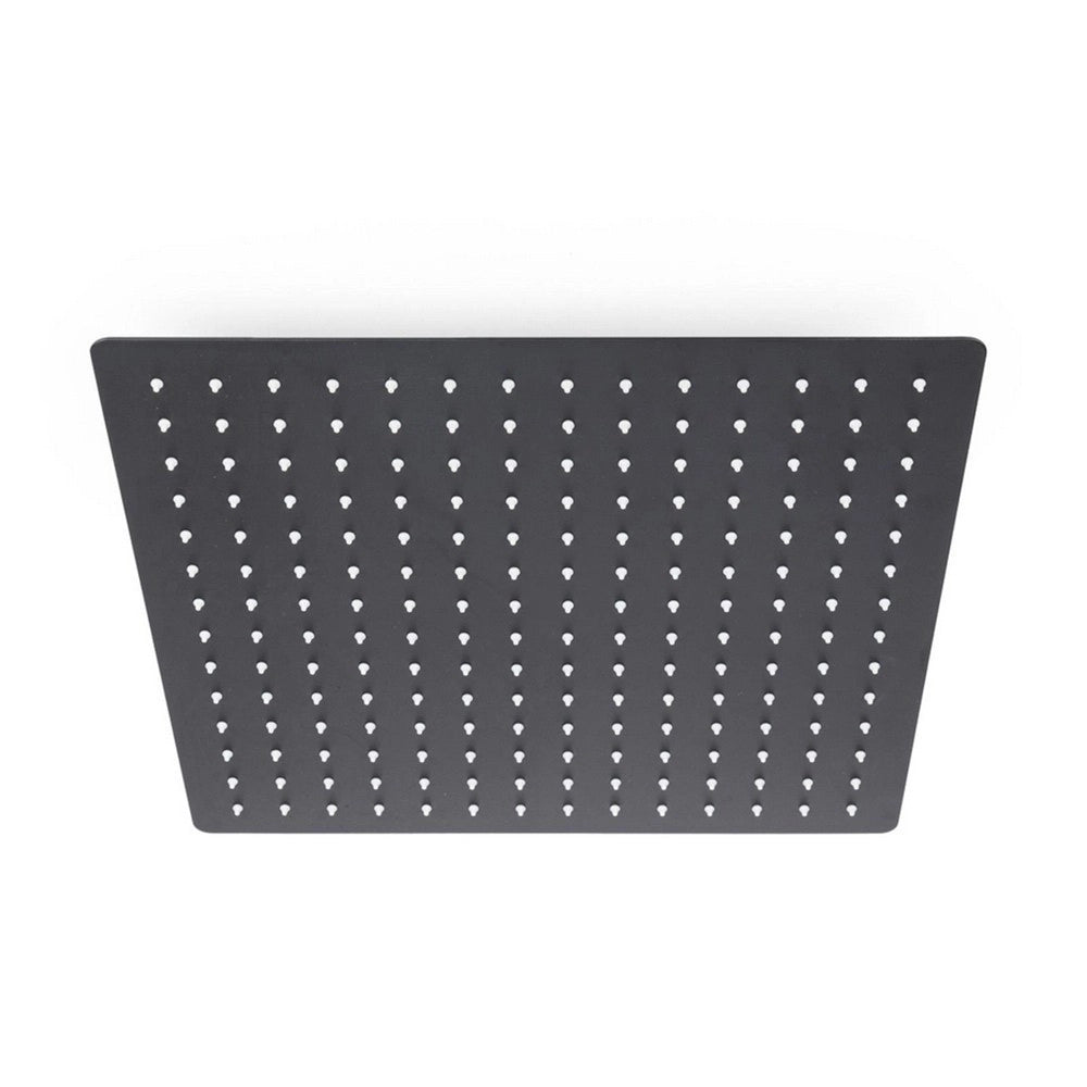 Trade Shop - Soffione Doccia Ultra Slim Quadrato 25x25cm Bagno Miscelatore Nero Attacco Universale 87883 -