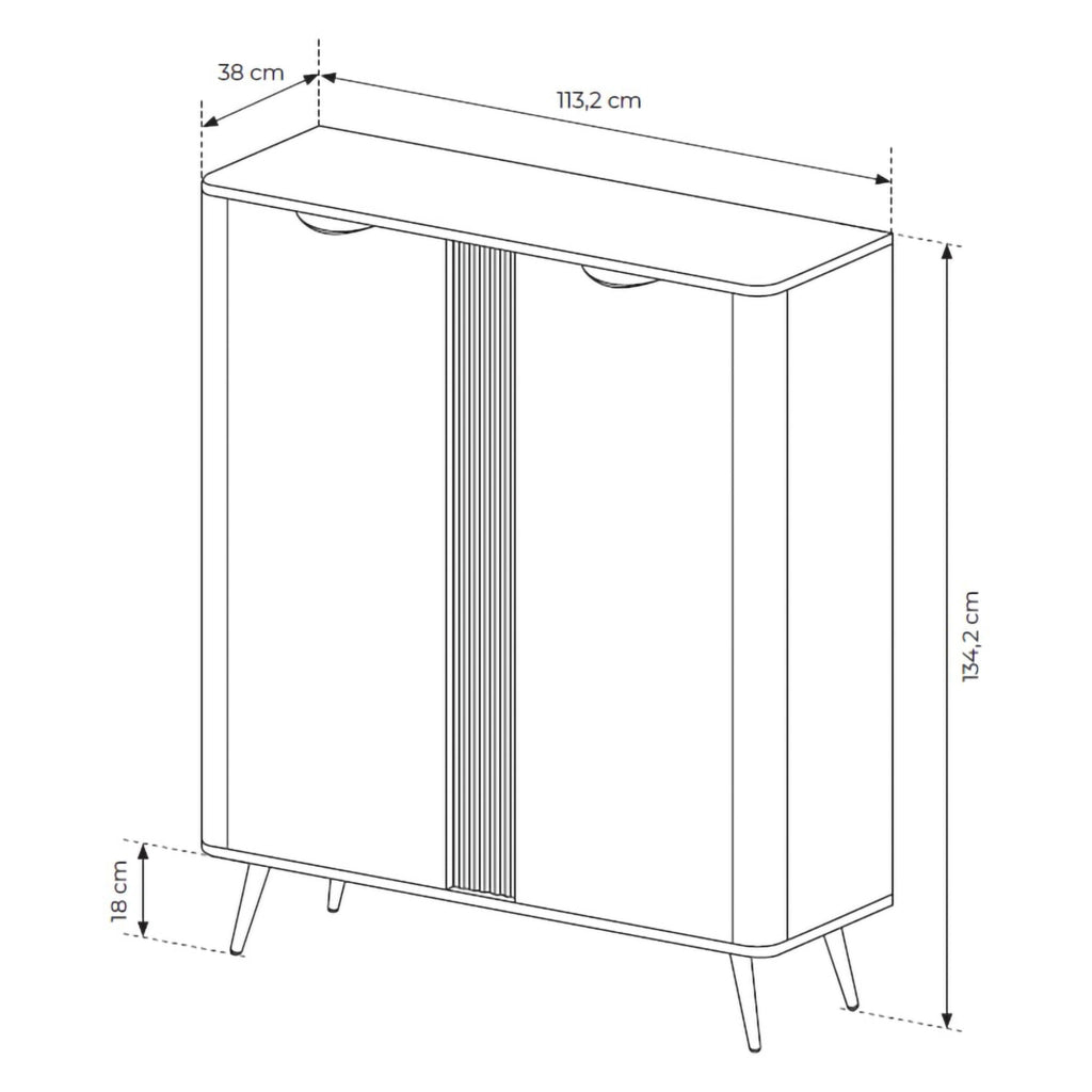 Madia Hazamale, Credenza 2 Ripiani, 113x38x134h cm Marrone Noce