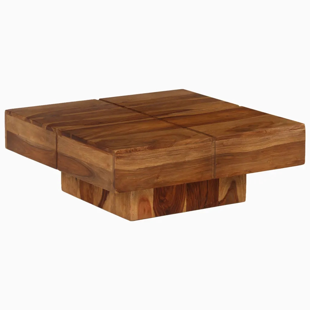 Tavolino da CaffÃ¨ in Legno Massello di Sheesham 80x80x30 cm