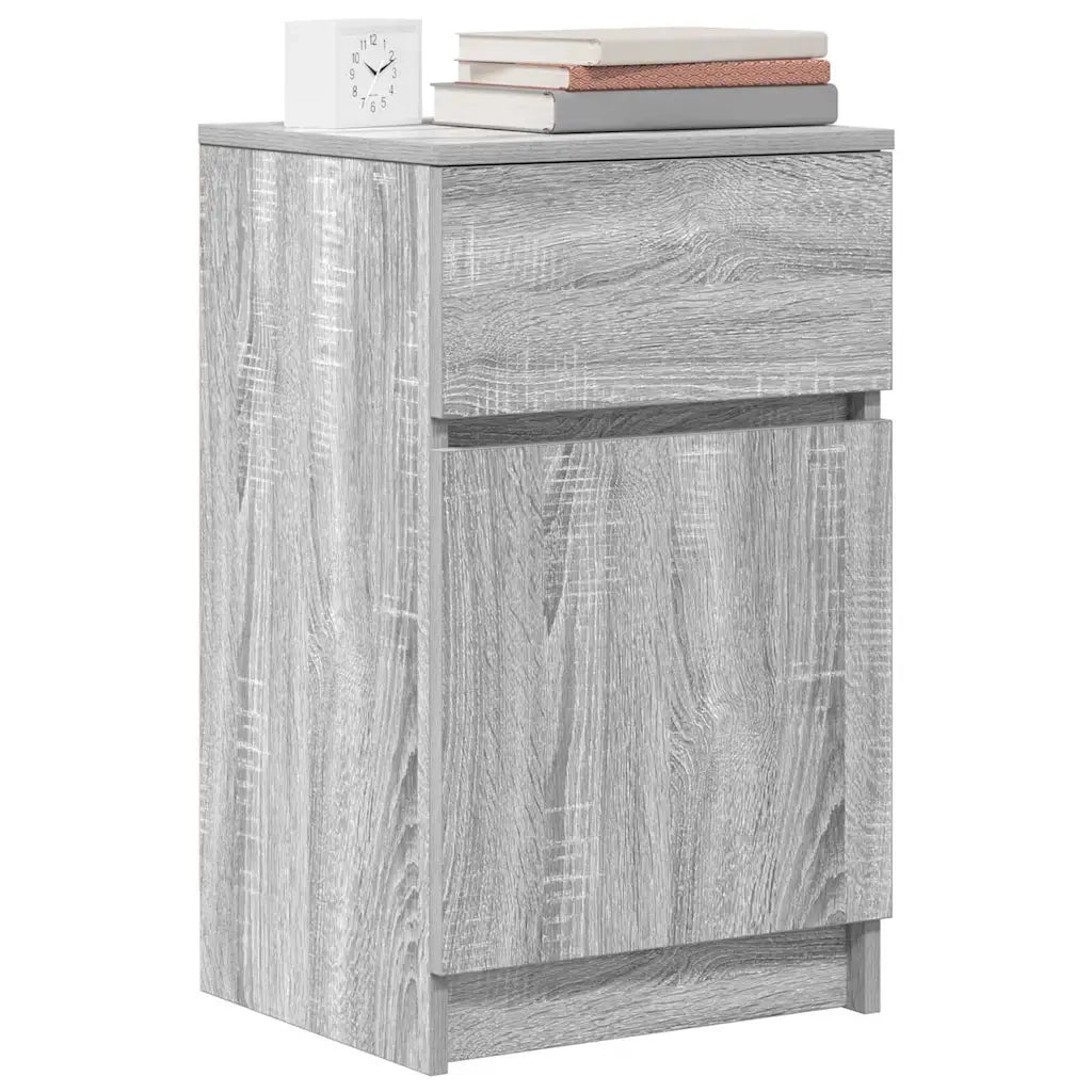 Comodino Grigio Sonoma 39x35x65 cm in Legno Multistrato 861329