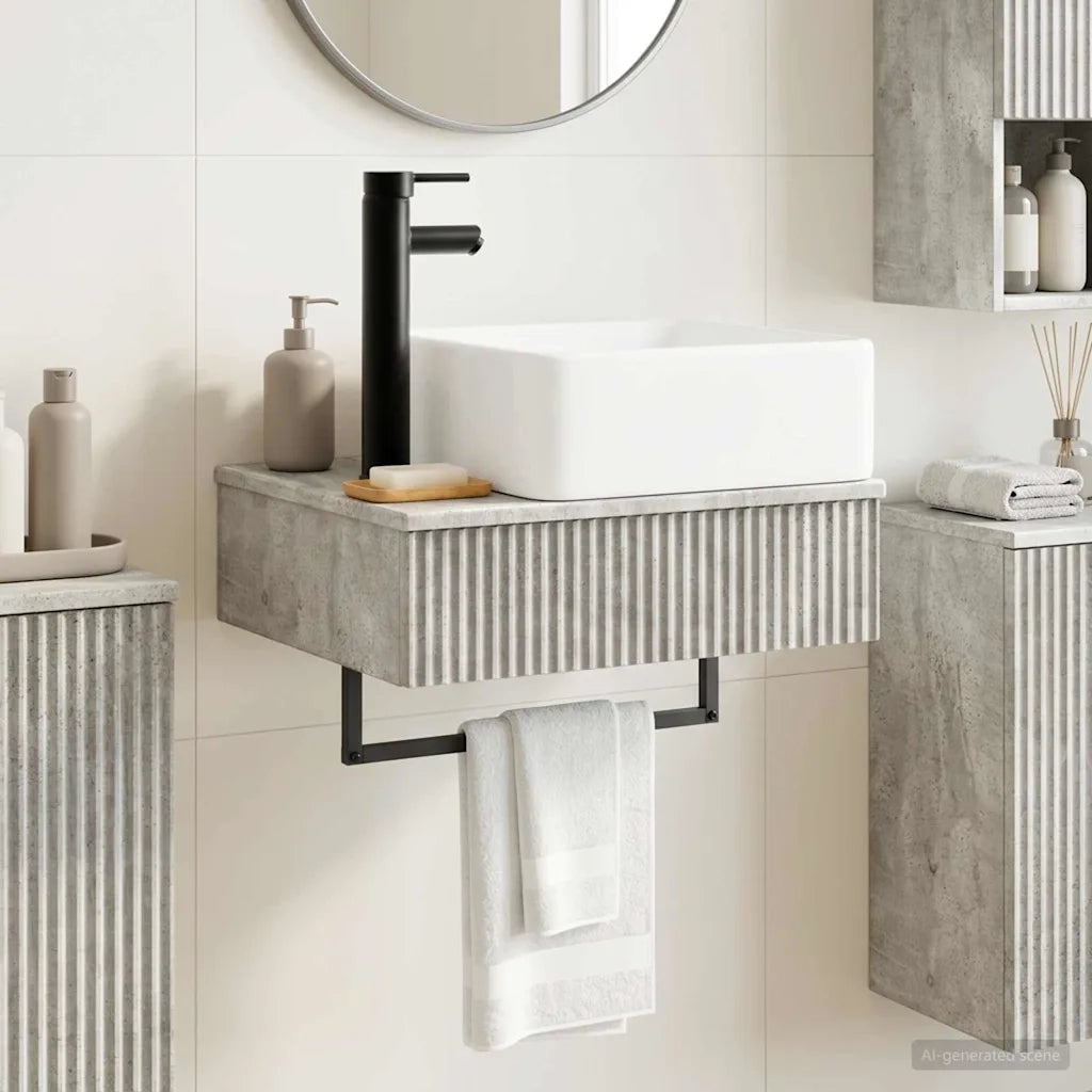 Lavabo da Parete Grigio Cemento 53 x 35 x 39 cm 890211