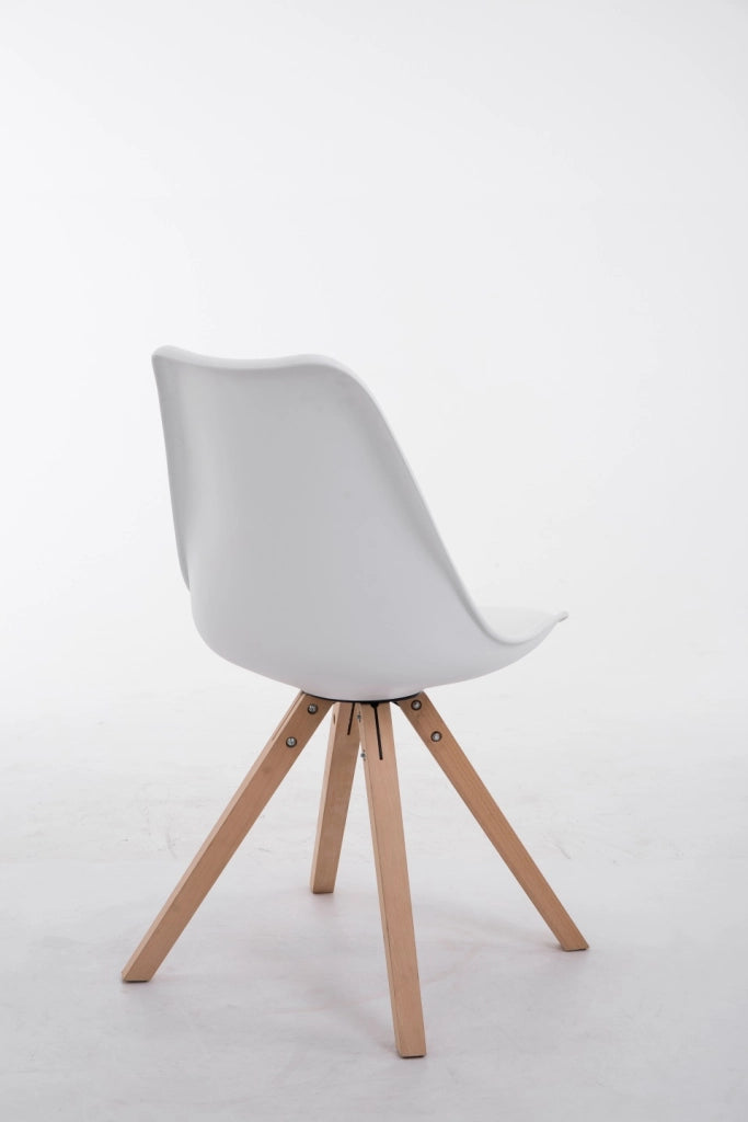 Sedia Toulouse in similpelle gambe quadrate bianco,natura