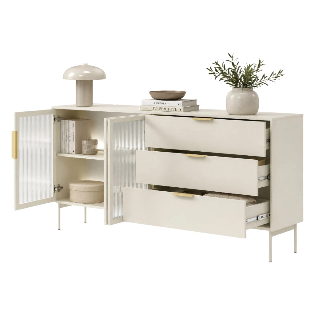 Madia Hara, Credenza un Ripiano, 181x39x83h cm Beige Cashmere