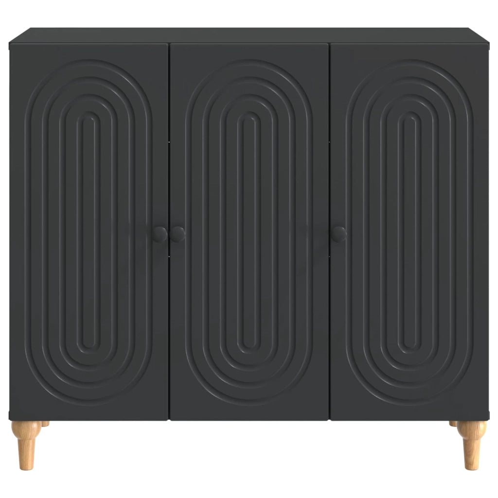 Credenza | Madia | Buffet da pranzo | Armadio da pranzo Nero 89 x 34,5 x 80 cm Legno ingegnerizzato
