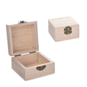 Trade Shop - Scatole Baule Scatola 2 Pezzi Legno  64884 Quadrato 6x6x5 Cm Decoupage Gioie -