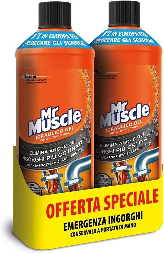 MR MUSCOLO DISGORGANTE IDRAULICO IN GEL FORMATO BIPACCO 1LTX2