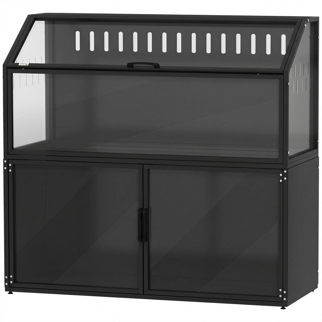 Gabbia per Criceti 2 in 1 con Armaria ¨C zephmum ¨C Acciaio e Acrilico Nero