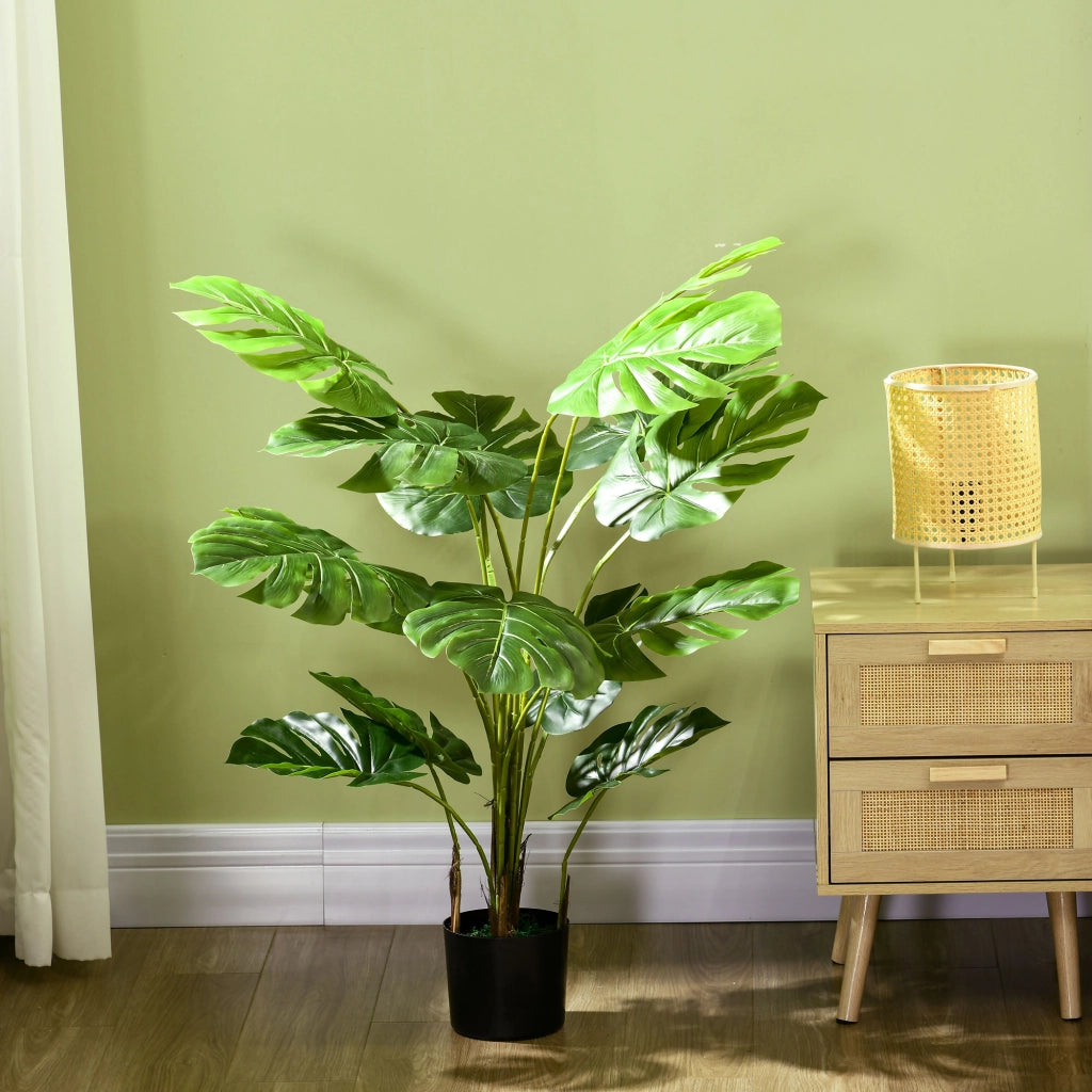 Plante artificiale Monstera Deliciosa con vaso ¨C zephmum ¨C verde altezza 120 cm