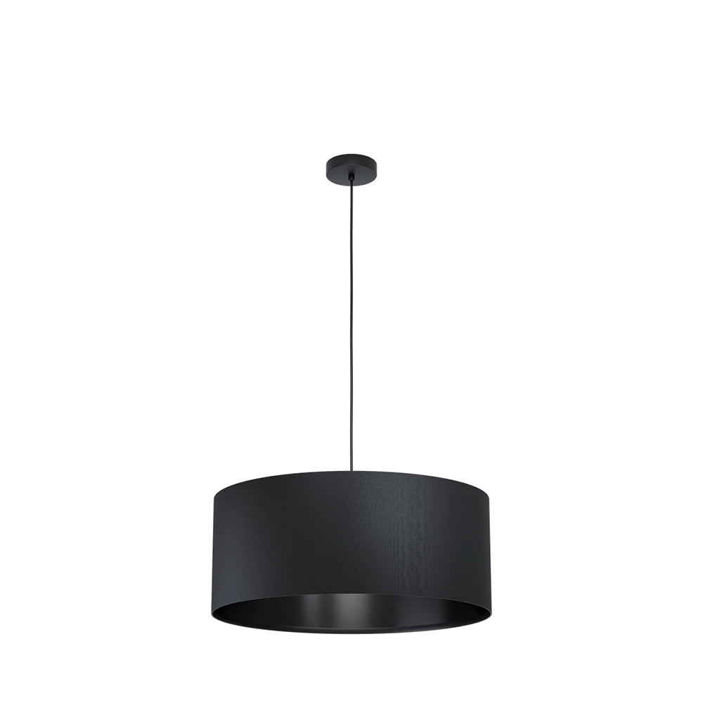 Lampadario Moderno Maserlo 1 Luce Acciaio Nero