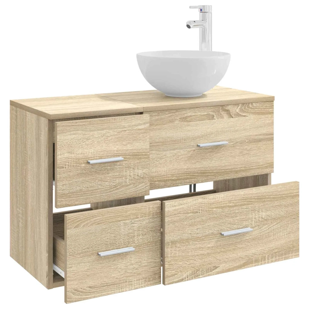 Set di mobili per il bagno 2 pcs Rovere Sonoma 3403954