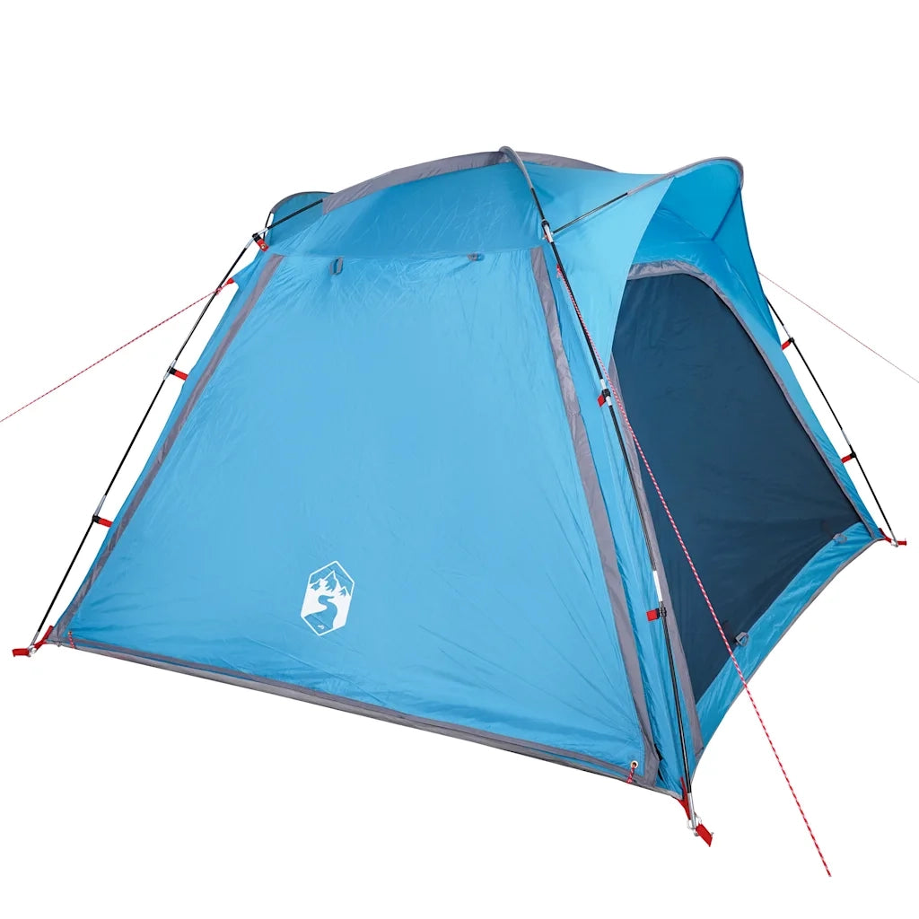 Tenda Campeggio 4 Persone-Tenda per Escursionismo Blu Rilascio Rapido Impermeabile