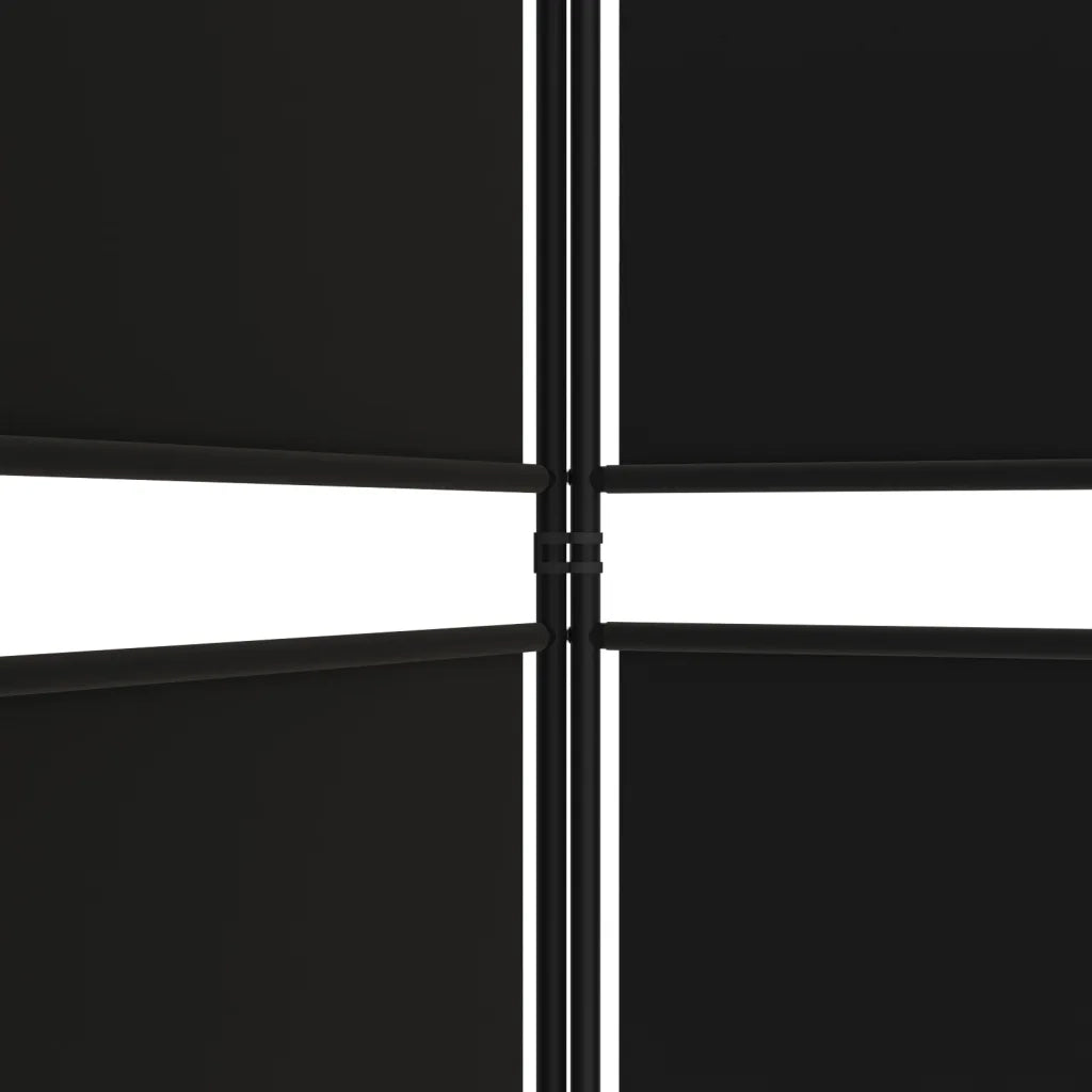 Divisorio a 4 Pannelli Nero 200x200 cm in Tessuto 350233