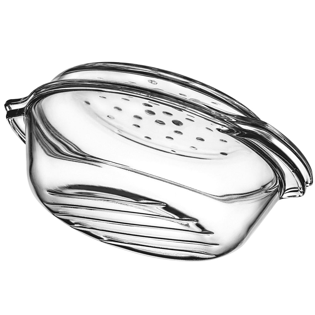 KADAX Piccola pirofila da forno con coperchio, 2,4 L, rotonda in vetro