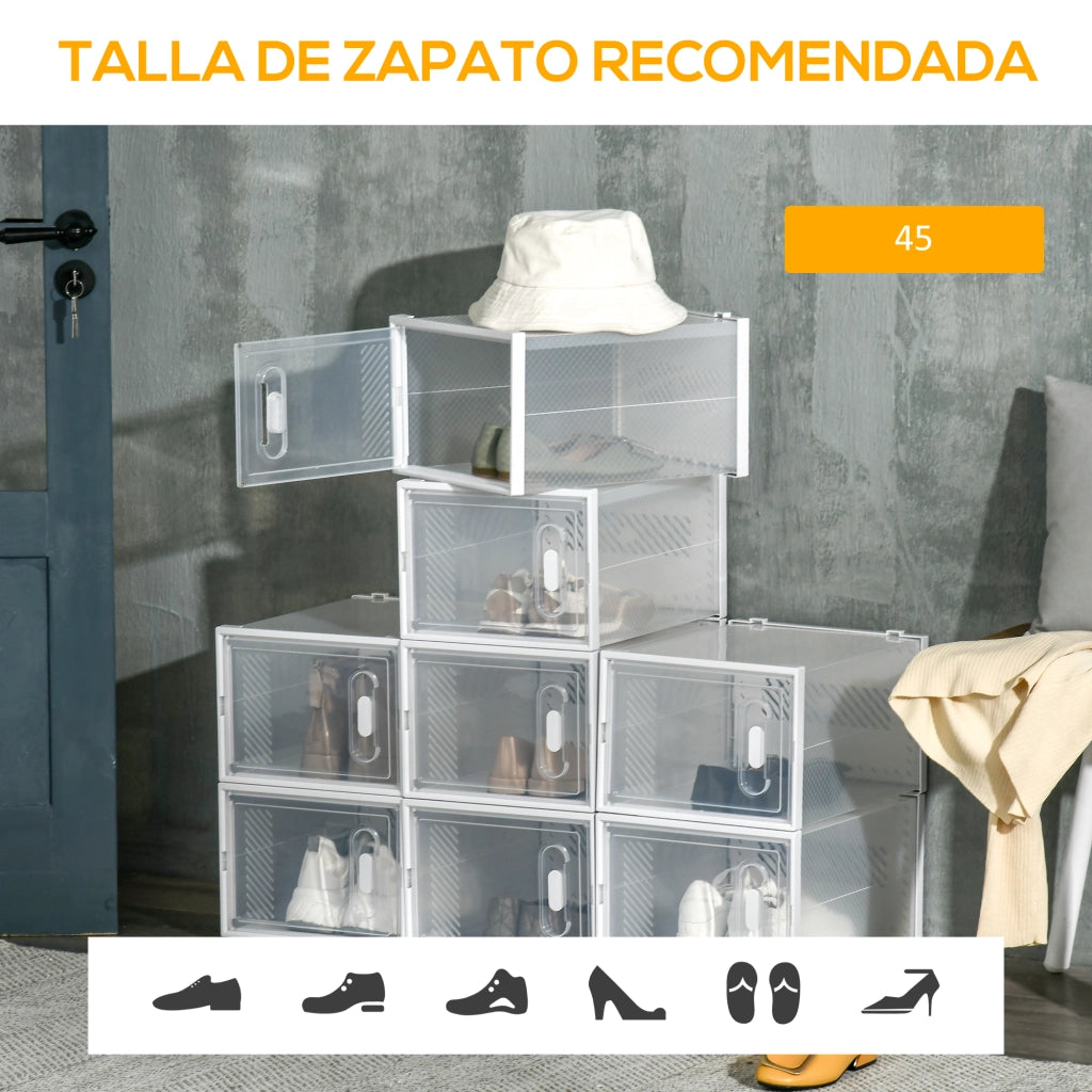 Armadio modulare per scarpe con 8 cubi e ante magnetiche ¨C zephmum ¨C 28x36x21 cm trasparente
