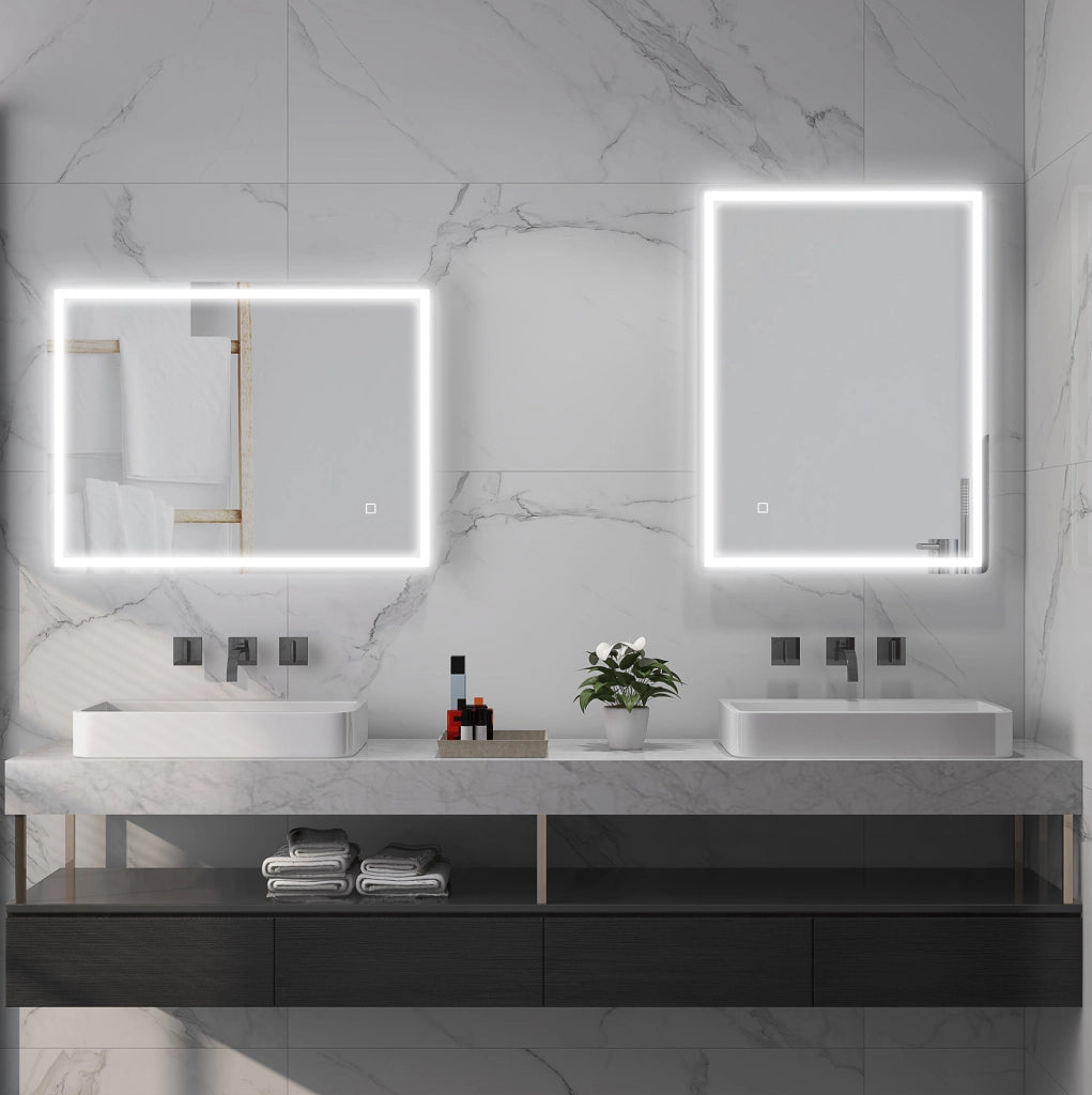 Specchio LED da bagno 60×80 cm con touchscreen