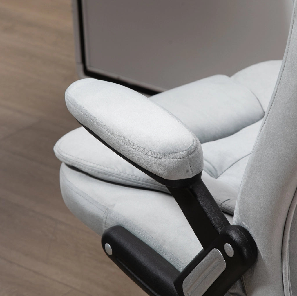 Poltrona da ufficio ergonomica massaggiante grigia con riscaldamento reclinabile