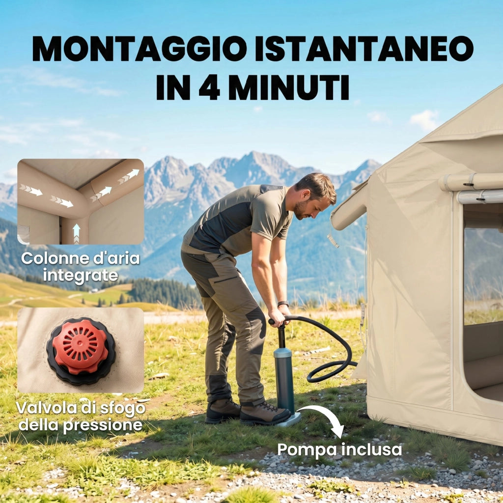 Tenda da Campeggio Gonfiabile Impermeabile ¨C Zephmum ¨C Cachi 3000mm