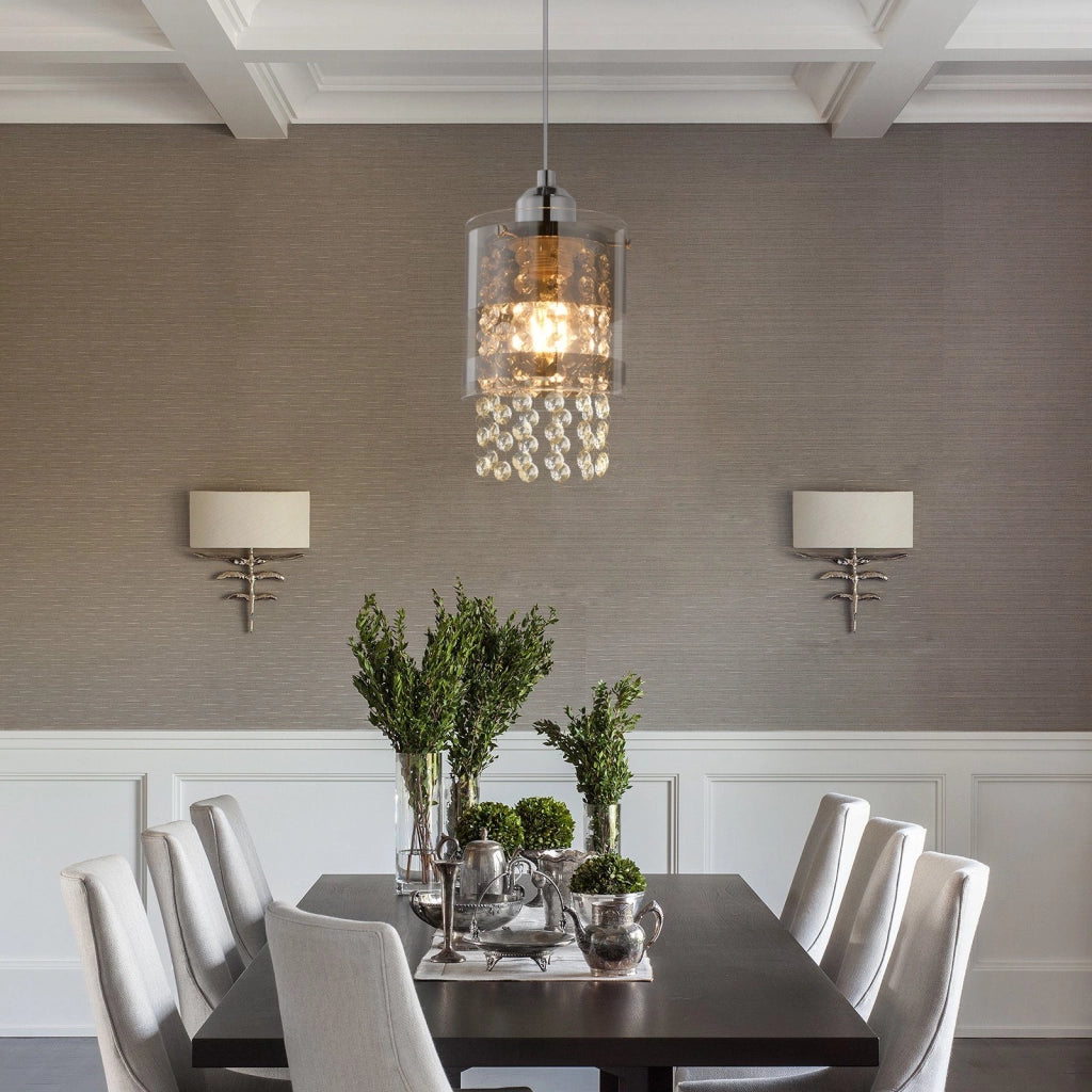 Lampada a sospensione ZMH LED vetro trasparente colorato diametro 150 cm E27 max 40W per tavolo moderno