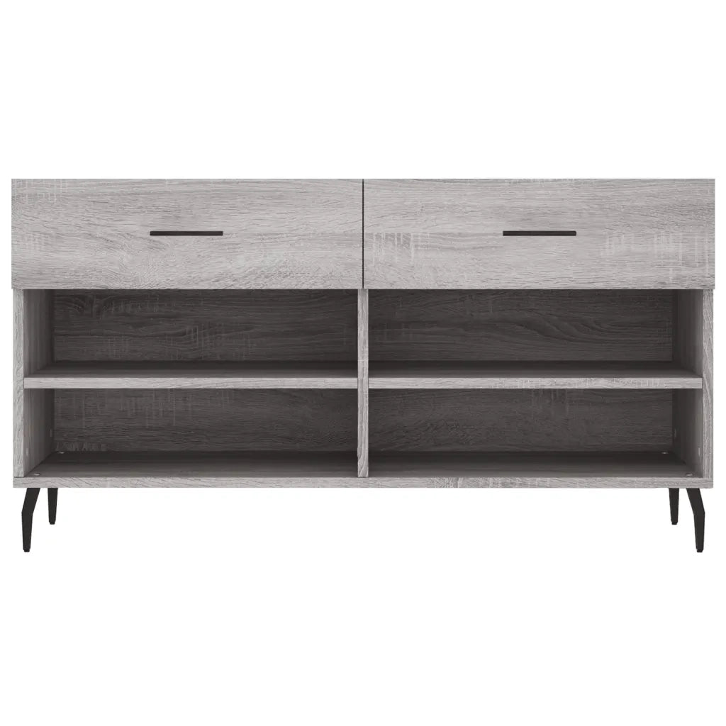 Panca Porta Scarpe-Sgabello-Panca Scarpiera Grigio Sonoma 102x35x55 cm Legno Multistrato 468937