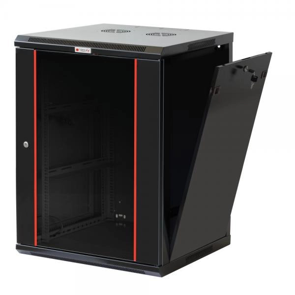 Armadio Rack 19'' a muro 20 unità sezione unica prof. 600mm Nero