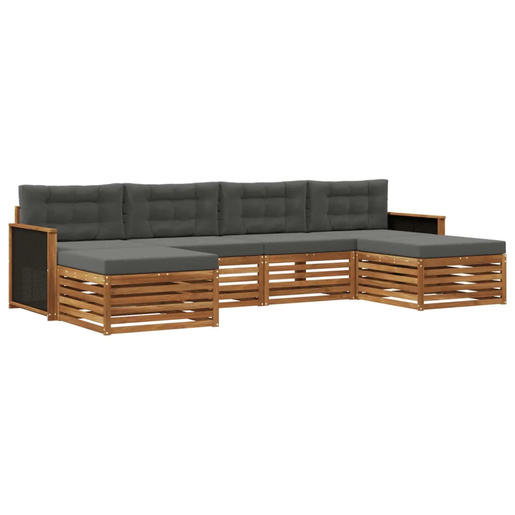 Set divani con cuscino 6 pcs Legno di Acacia Massello