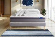 Pacchetto letto completo - Materasso 140x190cm + Box spring con doghe (kit) + 2 cuscini + Piumino - Actiflex Zen