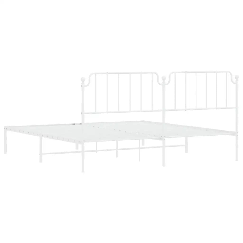 Giroletto con Testiera-Struttura Letto con testiera Metallo Bianco 193x203 cm 967856