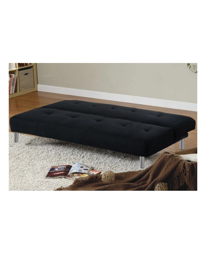 Divano letto 3 posti, reclinabile in microfibra nero180 cm Sicorage Soffy