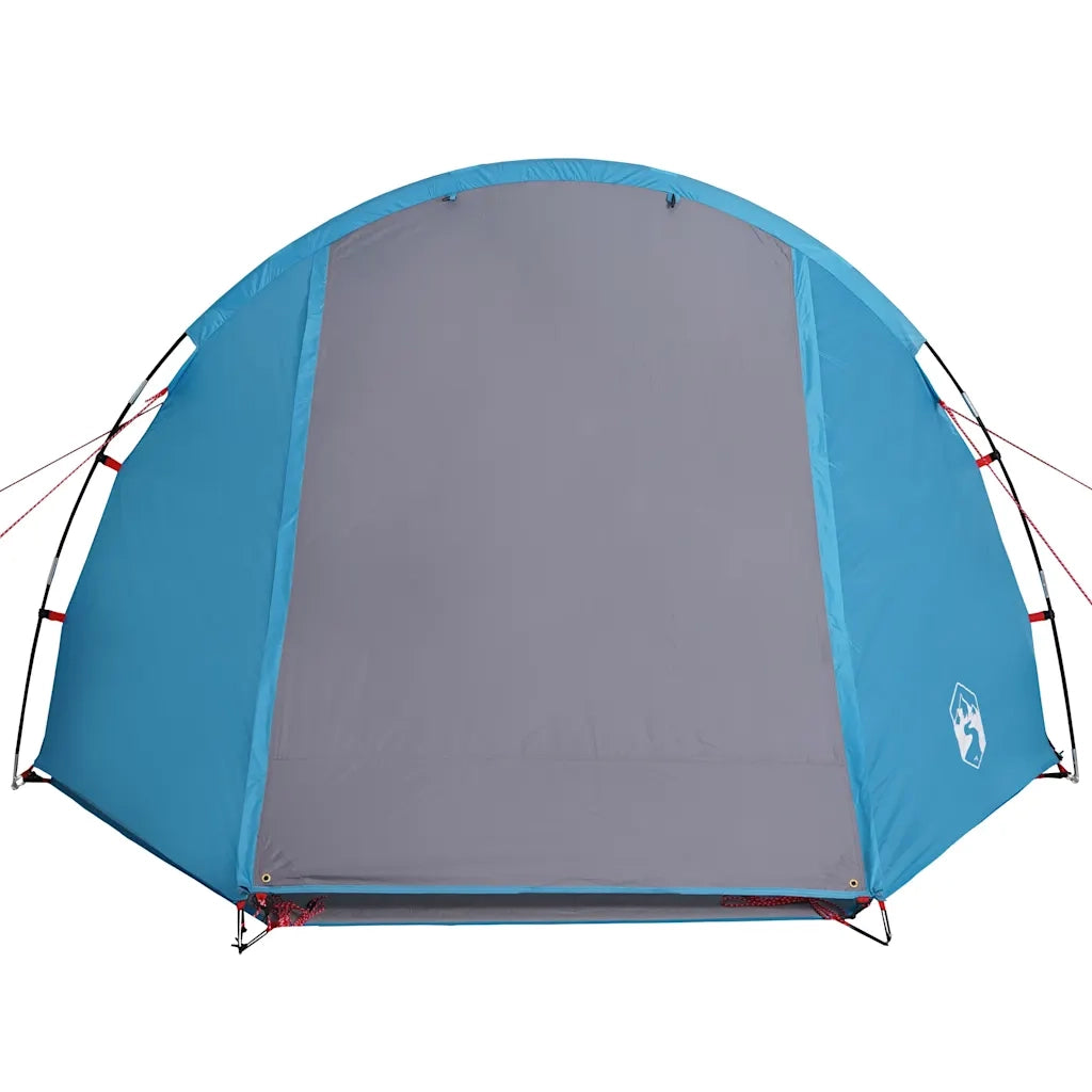 Tenda da Campeggio a Tunnel per 4 Persone-Tenda per Escursionismo Blu Impermeabile 378253