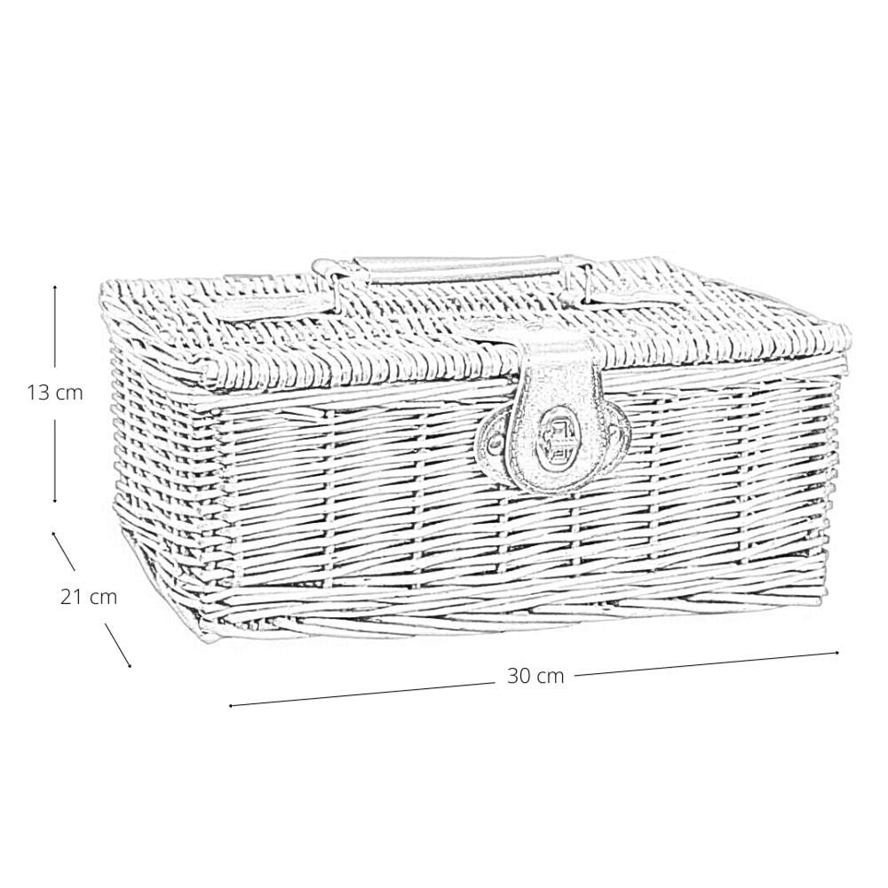 Cesto Bauletto in Vimini naturale con Manico cm 30 x 21 x 13 h