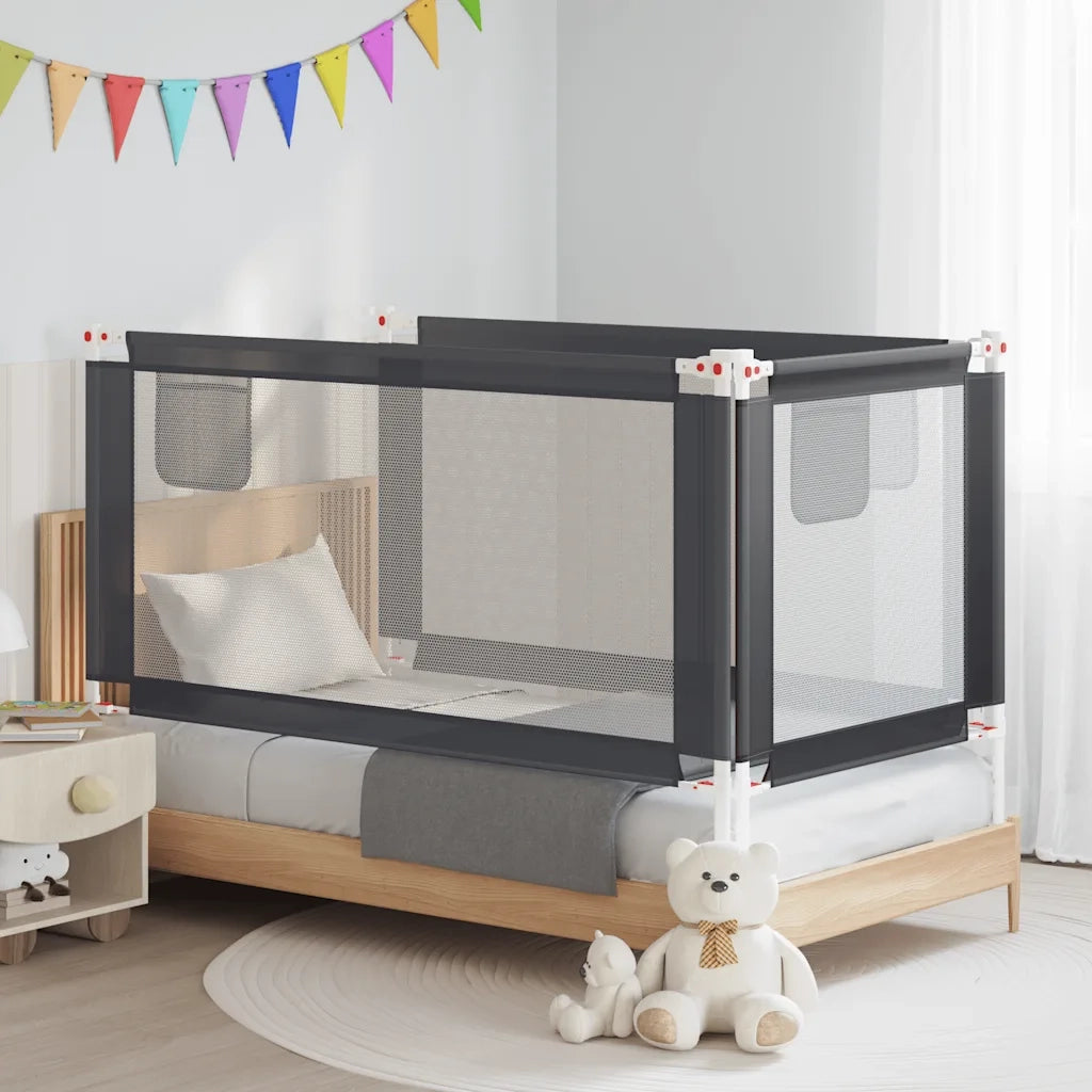 Sponda Letto Sicurezza Bambini Grigio Scuro 160x25 cm Tessuto 10230