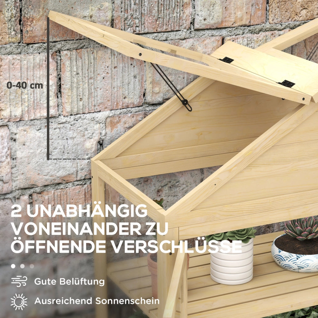 Serra per giardino con scaffale e finestre ¨C zephmum ¨C acrilico, telaio in legno, 100x56x178 cm
