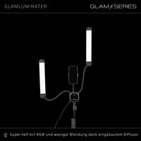 GlamSeries GlamLuminater Luce LED, lampada con 2 bracci flessibili, temperatura di colore regolabile in continuo, lampada con telecomando, illuminazione per make-up artist