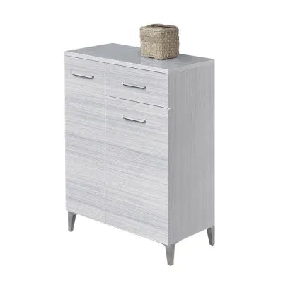 Base multiuso 60x34 cm grigio con 2 ante e cassetto scorrevole Desya