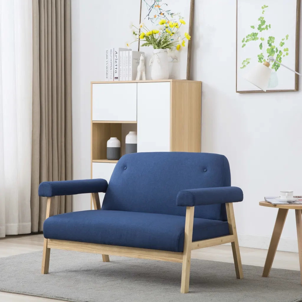 Divano a 2 Posti in Tessuto Blu cod mxl 16459