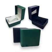 Trade Shop - Scatola Porta Orologio Elegante Effetto Pelle 11x10.5x7.5 Cm Con Interno Imbottito -