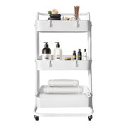 Carrello portaoggetti in metallo Nyana Home 3 ripiani 85x44x37 cm, 3 ripiani Bianco.