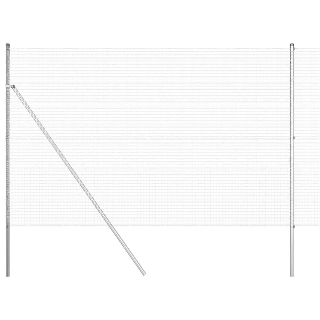 Recinto in Rete Saldato con 13 Pali 1,5x25 m Acciaio Galvanizzato