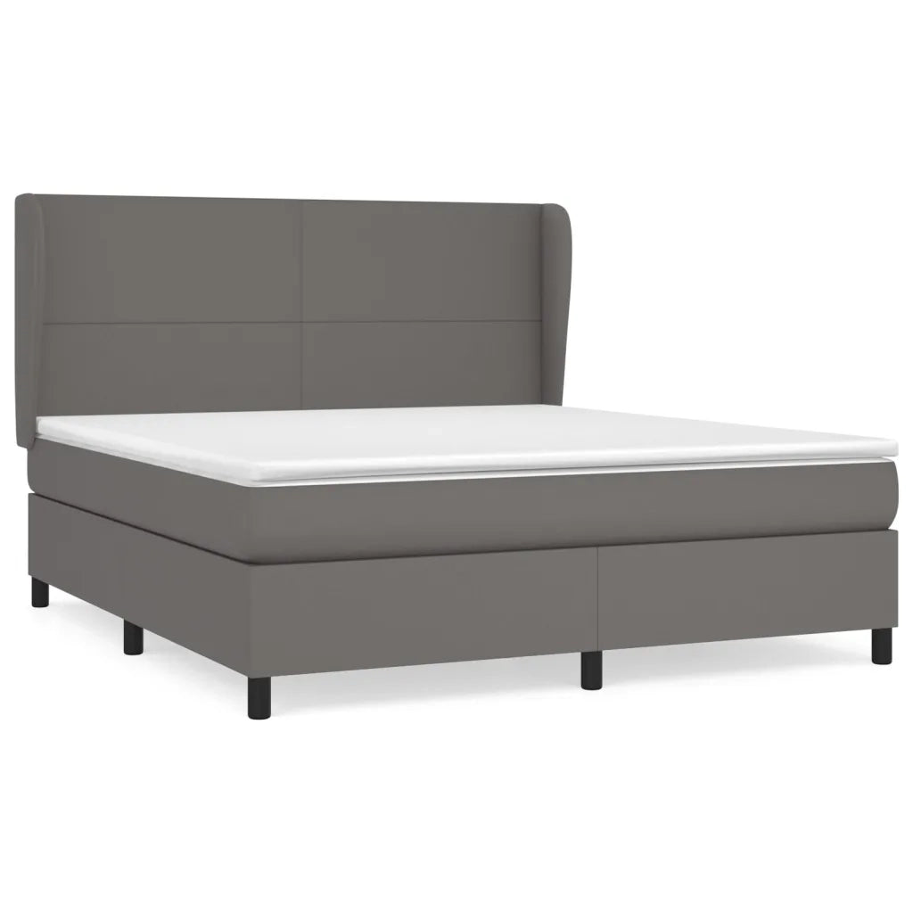 Giroletto a Molle con Materasso Grigio 160x200 cm in Similpelle