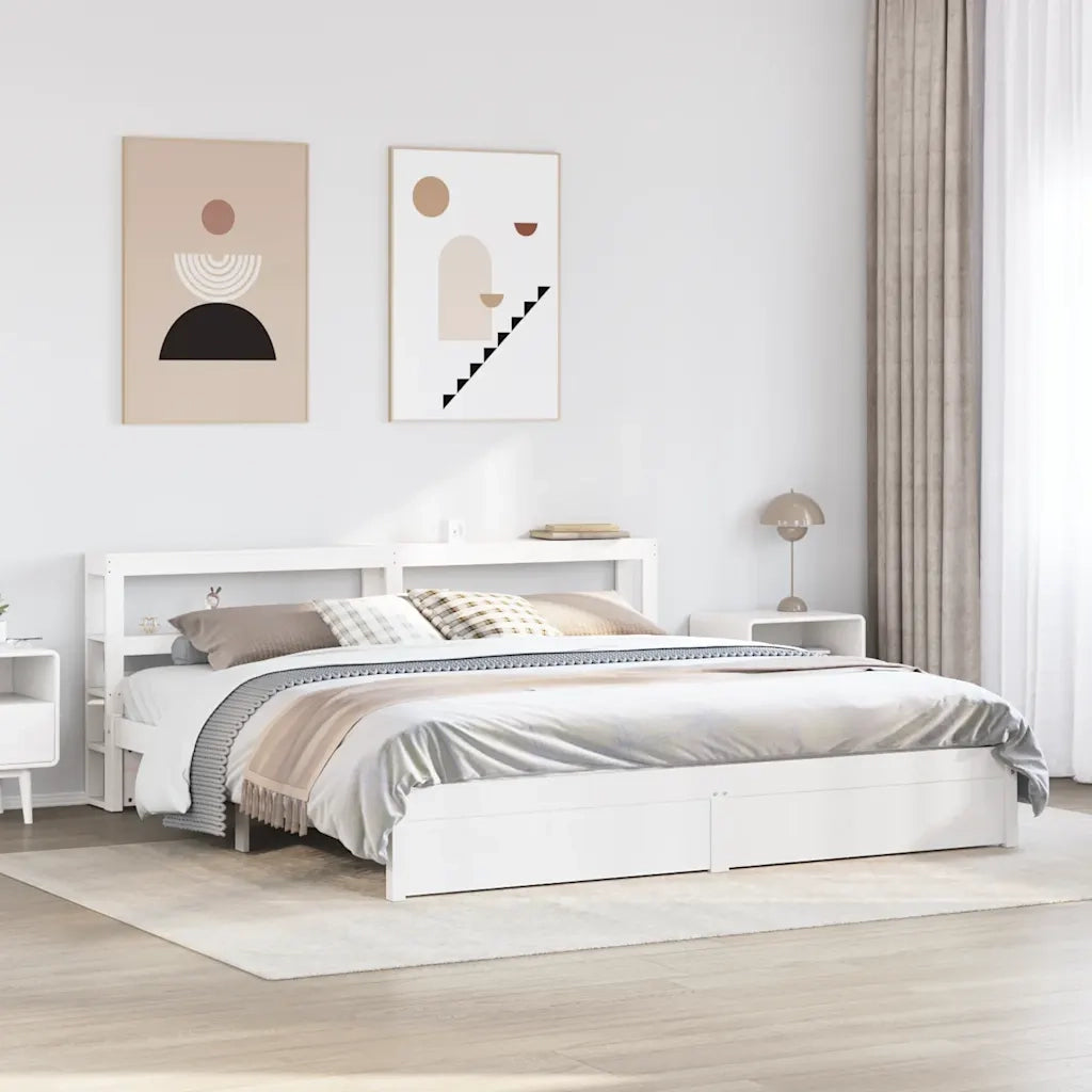 Giroletto con Testiera senza Materasso Bianco 180x200 cm
