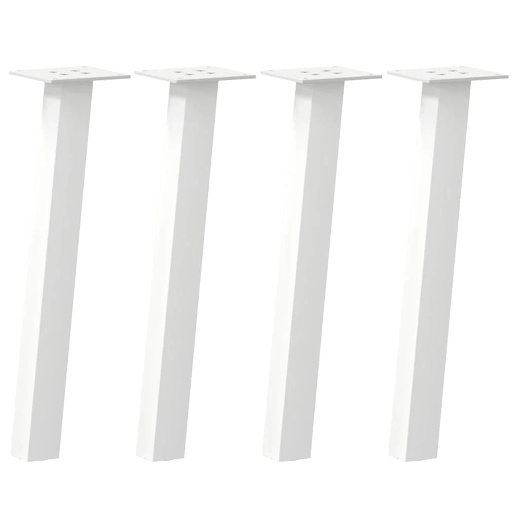 Set di 4 gambe per tavolino da caffè modernizzate da 42 cm con cuscinetti antigraffio in acciaio bianco 02_0056786