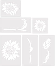 Schede di stencillizzazione per decorazione - 6 pezzi - Reutilizzabile - PET - Decorazione - Pittura su legno - Muri/Canvas - Modelli di fiori belli