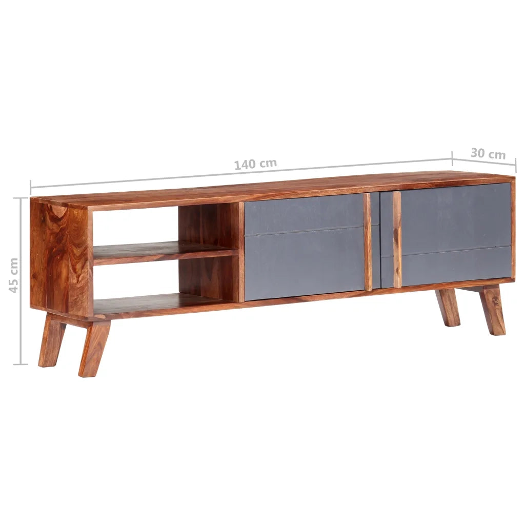 Mobile Porta TV-Mobile per TV-Credenza TV Grigio 140x30x45 cm in Legno Massello