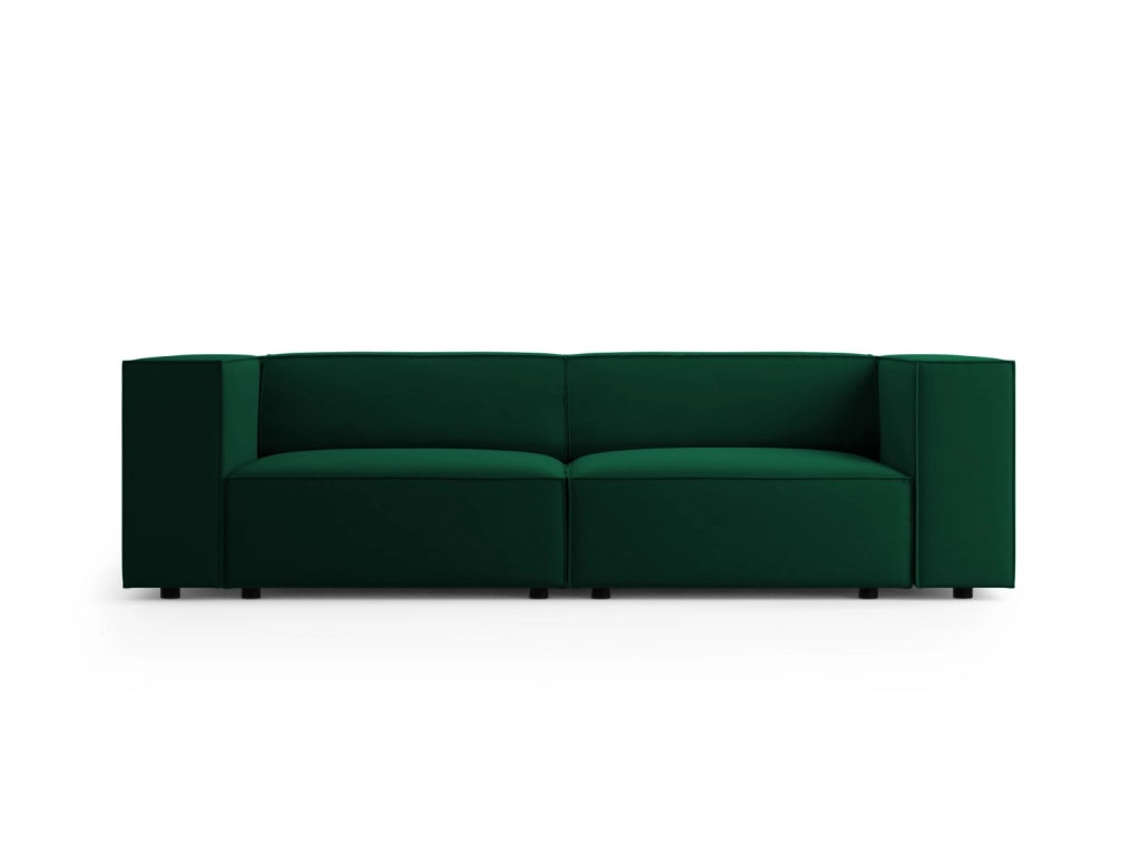 Cosmopolitan Design - Divano "Arendal" 3 posti in velluto verde bottiglia 