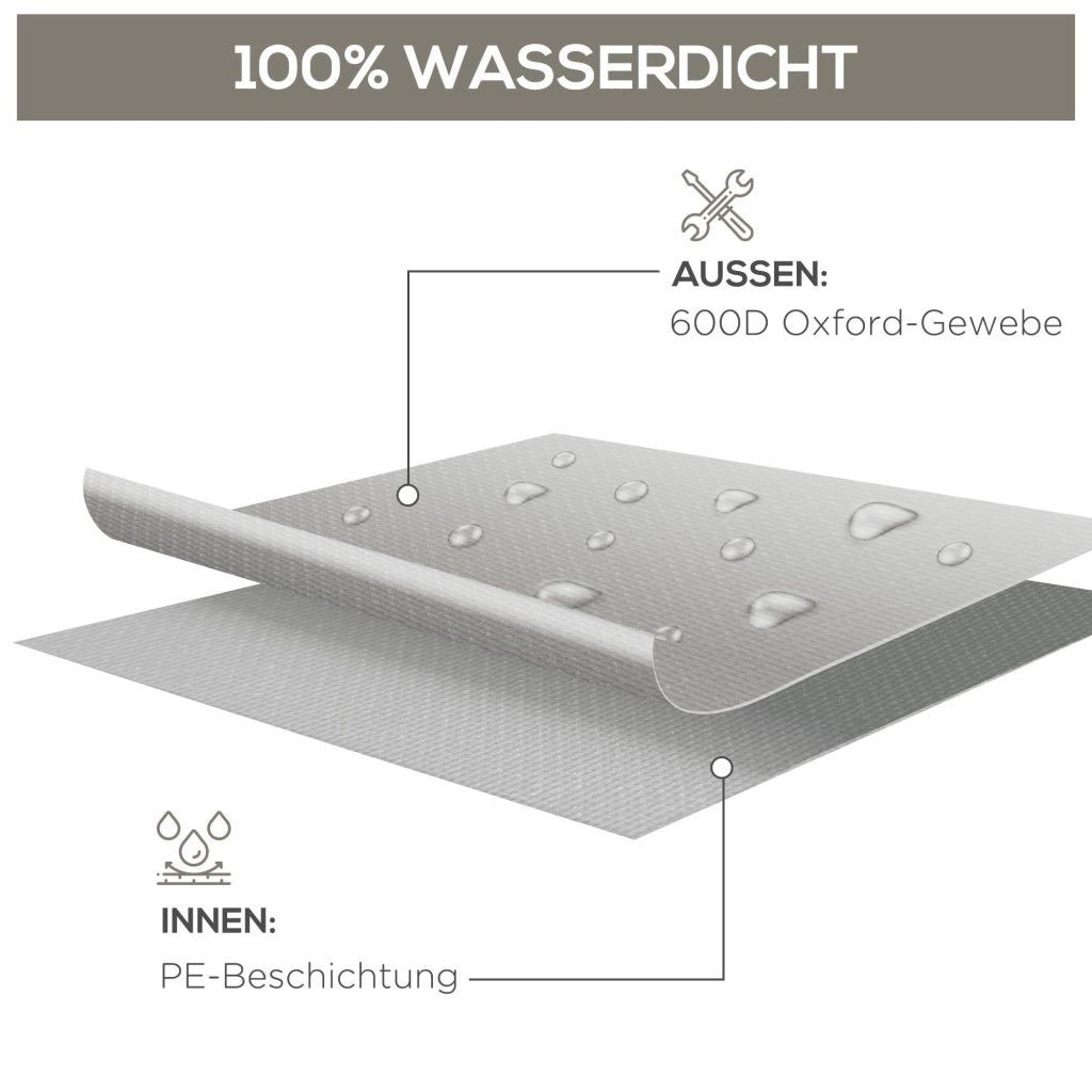 Copertura Giardino Invernale Impermeabile Anti-UV ¨C zephmum ¨C Grigio 600D Oxford 210x140x80 cm