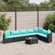 Set Divani da Giardino con Cuscini 8 pz Nero in Polyrattan