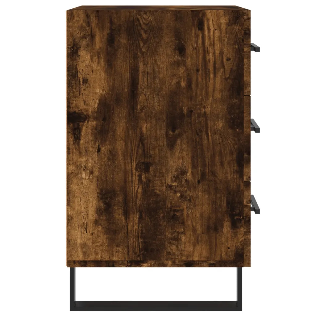 Comodino-Tavolino da notte Rovere Fumo 40x40x66 cm in Legno Multistrato 689469