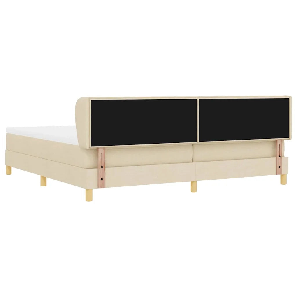 Letto a molle con materasso Crema 200 x 200 cm Tessuto 3340176