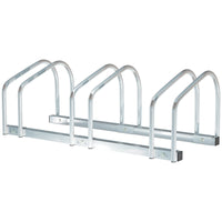 Rastrelliera Porta Biciclette 3 Posti 76x33x27 cm in Acciaio Argento